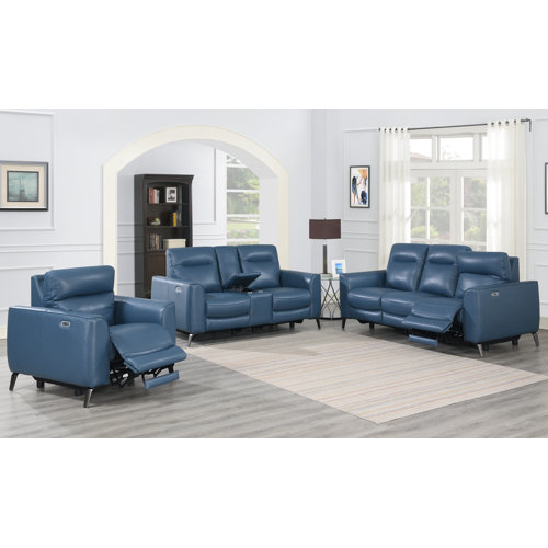 Wade Logan® Artsiom 3 Piece Leather Reclining Living Room Set